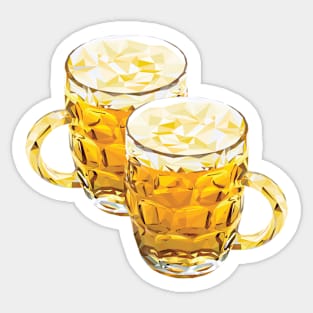 Low Poly Beer Mugs Sticker